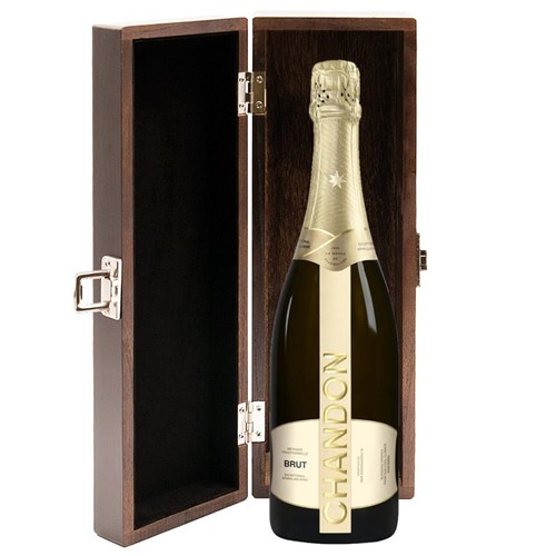 Chandon Brut Sparkling Wine 75cl in Elm Wood Gift Box